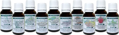 Pure Essential Oils - Therapeutic Kit of 45 Pure Essential Oils - 15 ml Amber Glass Bottles with Euro Dropper