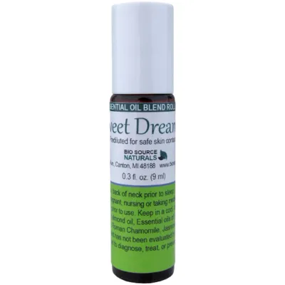Sweet Dreams Essential Oil Blend Roll-On - 0.3 fl oz (9 ml) Amber Glass Roll-On Bottle with Stainless Steel Roller Ball and Cap