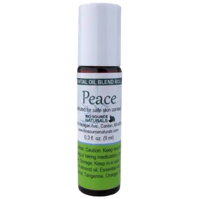 Peace Essential Oil Blend Roll-On - 0.3 fl oz (9 ml) Amber Glass Roll-On Bottle with Stainless Steel Roller Ball and Cap