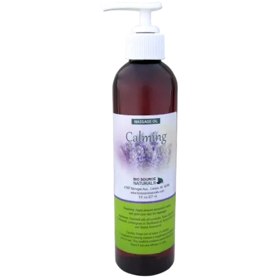 Calming Massage Oil Bottle – Topical Aromatherapy for Stress Relief &amp; Emotional Balance