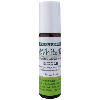 Soft, White Floral Essential Oil Blend Roll-On - 0.3 fl oz (9 ml) Amber Glass Roll-On Bottle with Stainless Steel Roller Ball and Cap