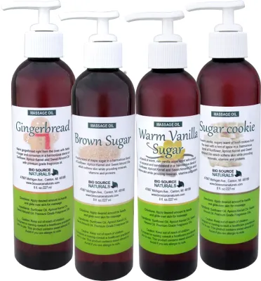 Sugar Massage Oil Collection 8 fl oz (227 ml) 4 Pack