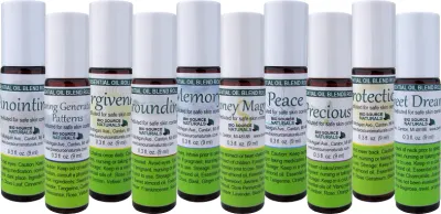 Success Set to Attract Abundance - 10 Essential Oil Blend Roll -Ons - 0.3 fl oz (9 ml) Amber Glass Roll-On Bottle with Stainless Steel Roller Ball and Cap