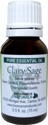 Clary Sage Pure Essential Oil with Analysis Report