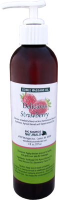 Delicious Strawberry​ (Lickable, Kissable) Edible​ Massage Oil 8 fl oz (227 ml)