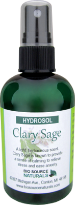Hydrosol Clary Sage Calming Spray - 4 fl oz (120 ml) Stress Relief