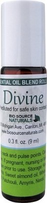 Divine Essential Oil Blend Roll-On - 0.3 fl oz (9 ml) Amber Glass Roll-On Bottle with Stainless Steel Roller Ball and Cap