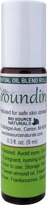Grounding Essential Oil Blend Roll-On -0.3 fl oz (9 ml) Amber Glass Roll-On Bottle with Stainless Steel Roller Ball and Cap