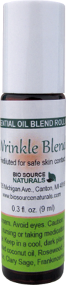 Wrinkle Essential Oil Blend Roll-On - 0.3 fl oz (9 ml) Amber Glass Roll-On Bottle with Stainless Steel Roller Ball and Cap