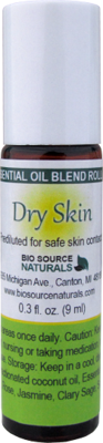 Dry Skin Essential Oil Blend Roll-On - 0.3 fl oz (9 ml) Amber Glass Roll-On Bottle with Stainless Steel Roller Ball and Cap