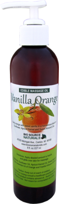 Orange Vanilla (Lickable, Kissable) Edible Massage Oil 8 fl oz (227 ml)