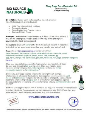 Clary Sage Pure Essential Oil Product Bulletin