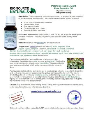 Patchouli, Light Pure Essential Oil Product Bulletin