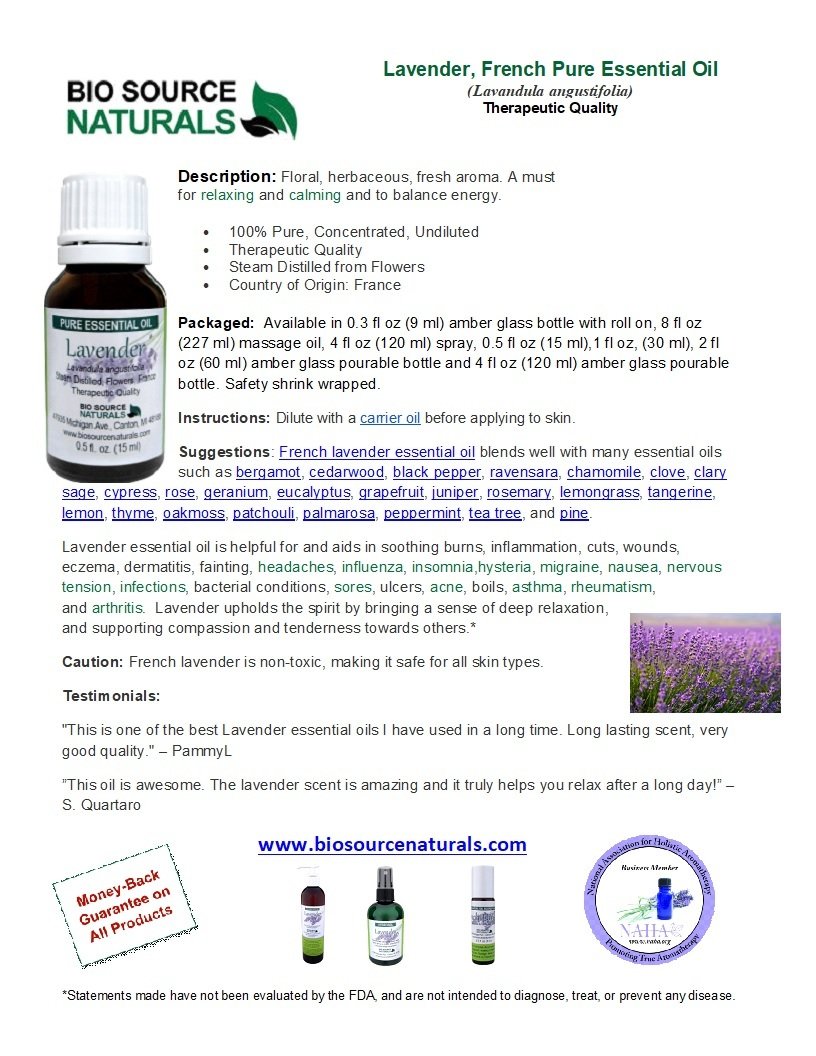 Lavender, French Pure Essential Oil Product Bulletin