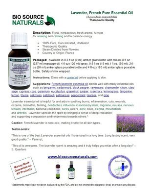Lavender, French Pure Essential Oil Product Bulletin