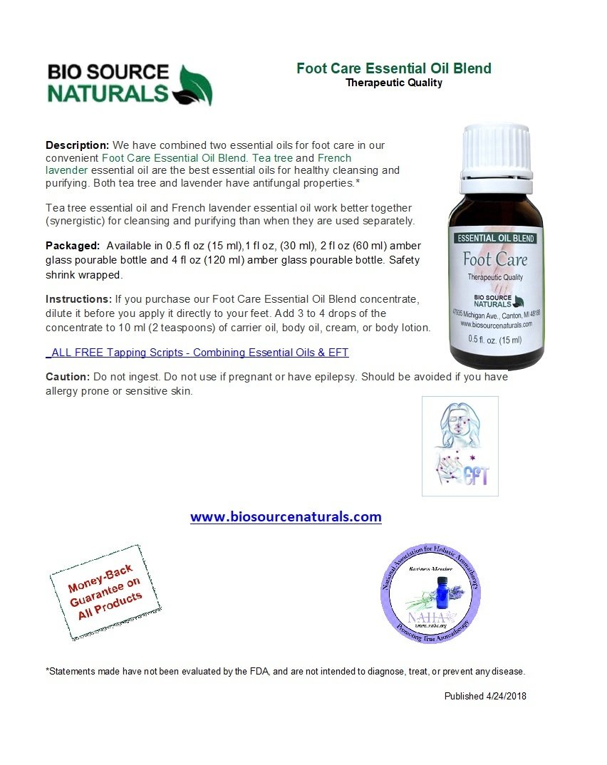 Foot Care Essential Oil Blend Product Bulletin