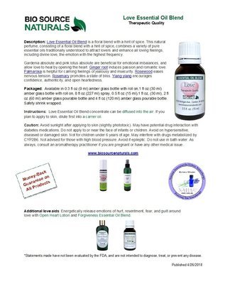 Love Essential Oil Blend Product Bulletin
