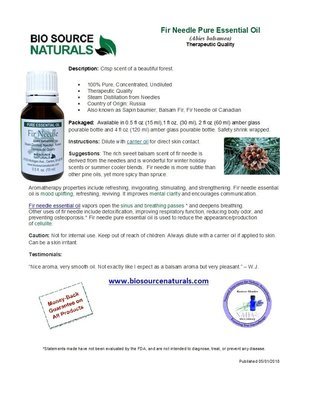 Fir Needle Pure Essential Oil Product Bulletin