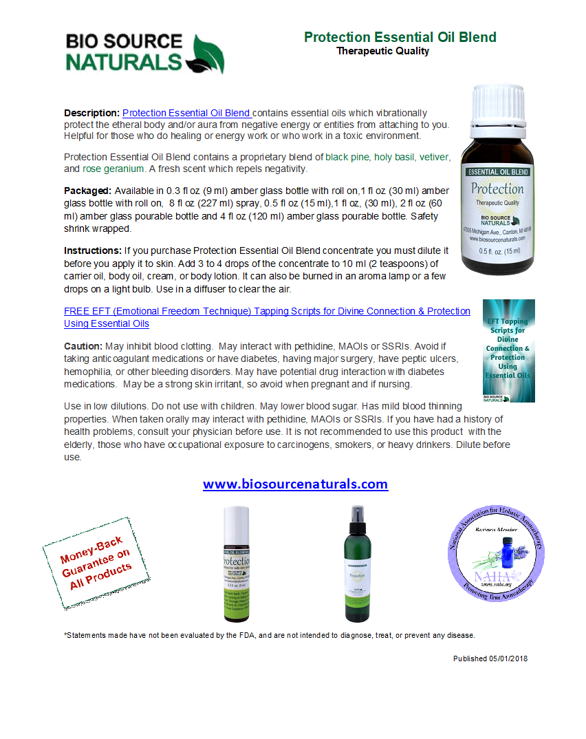 Protection Essential Oil Blend Product Bulletin