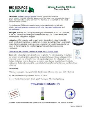 Wrinkle Essential Oil Blend Product Bulletin