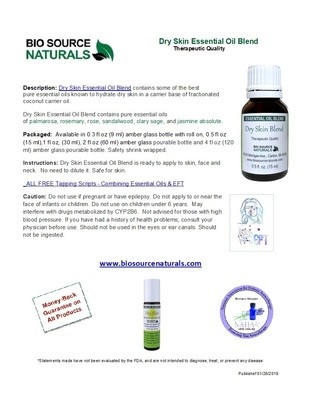 Dry Skin Essential Oil Blend Product Bulletin