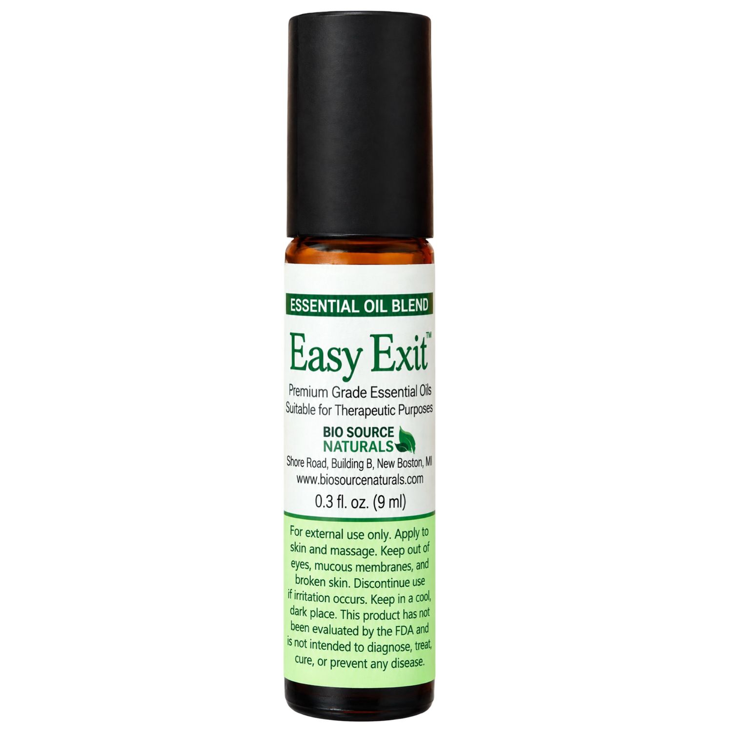 Easy Exit Essential Oil Blend Roll-On 0.3 fl oz (9 ml) Amber Glass Roll-On Bottle with Stainless Steel Roller Ball | Includes Digital Bonus Bundle for Mind-Body Support