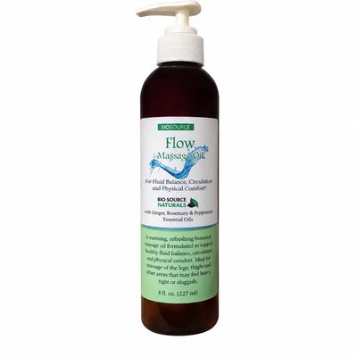 Flow – Lymph Support Massage Oil | Includes 6 EFT Tapping, Affirmations &amp; Journal Prompts for Mind-Body Healing Support 8 fl. oz. (227 ml)