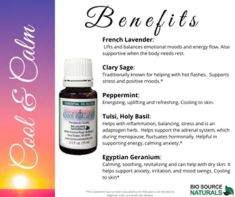 Cool &amp; Calm Essential Oil Blend Product Bulletin
