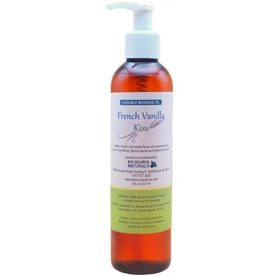 French Vanilla Kiss Kissable Massage Oil Bottle – BioSource Naturals