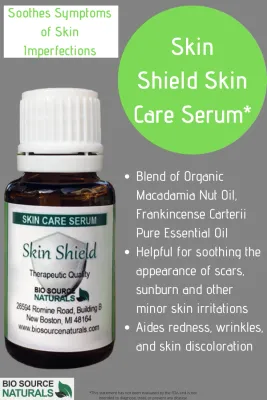Skin Shield Skin Care Serum Roll-On - 0.3 fl oz (9 ml) Amber Glass Roll-On Bottle with Stainless Steel Roller Ball and Cap