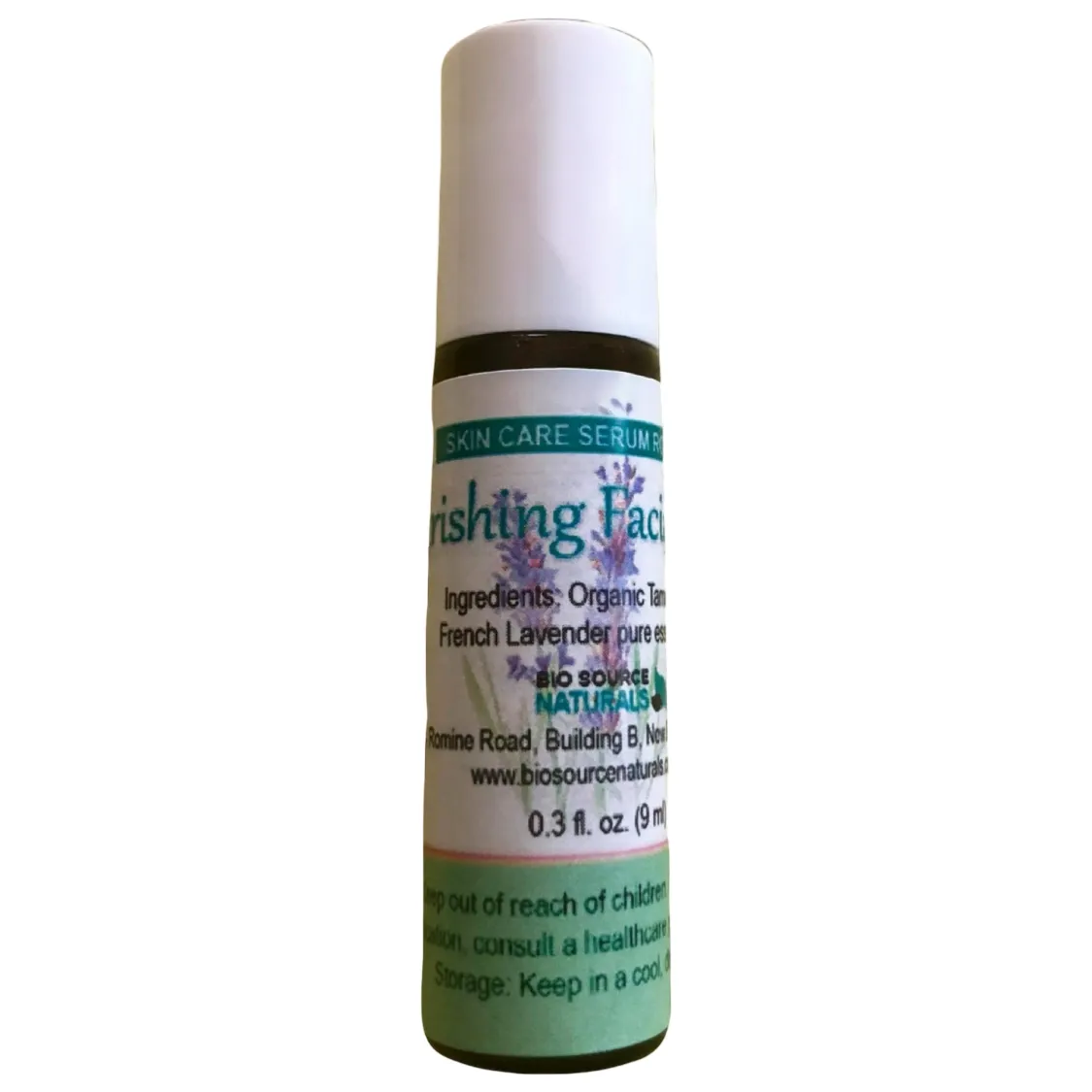 Nourishing Facial Serum Roll-On - 0.3 fl oz (9 ml) Amber Glass Roll-On Bottle with Stainless Steel Roller Ball and Cap
