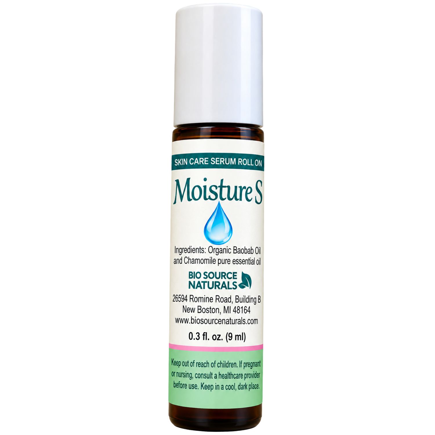Ultra Moisture Skin Care Serum Roll-On - 0.3 fl oz (9 ml) Amber Glass Roll-On Bottle with Stainless Steel Roller Ball and Cap