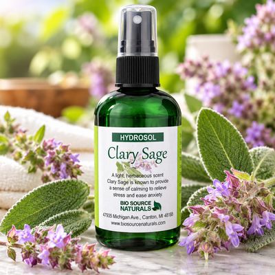Hydrosol Clary Sage Calming Spray - 4 fl oz (120 ml) Stress Relief