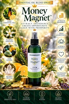 Money Magnet Spray - 8 fl oz (227 ml) | Includes 12 EFT Tapping Scripts, Affirmations &amp; Journal Prompts for Mind-Body Support