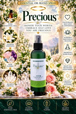 Precious Essential Oil Blend Spray - 8 fl oz (227ml) | Includes 20 EFT Tapping Scripts, Affirmations &amp; Journal Prompts for Mind-Body Support