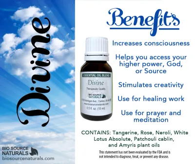 Divine Essential Oil Blend Spray - 8 fl oz (227 ml) Includes 15 EFT Tapping Scripts, Affirmations &amp; Journal Prompts for Body-Mind Healing
