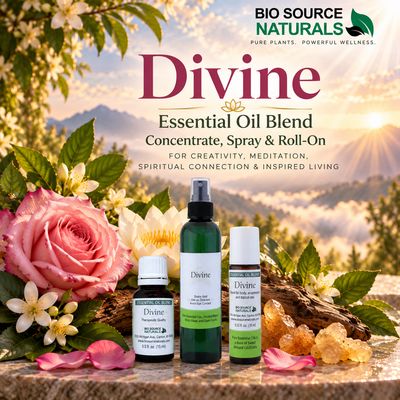 Divine Essential Oil Blend Roll-On - 0.3 fl oz (9 ml) Amber Glass Roll-On Bottle with Stainless Steel Roller Ball and Cap with Digital Bonus Bundle