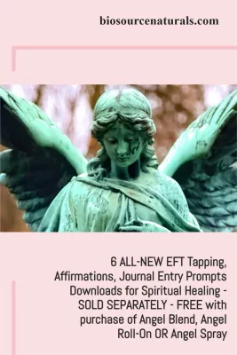 Angel Essential Oil Blend Roll-On - 0.3 fl oz (9 ml)  Amber Glass Roll-On Bottle w/ Stainless Steel Roller Ball &amp; Cap with 6 ALL-NEW EFT Tapping, Affirmations, Journal Prompts for Spiritual Healing