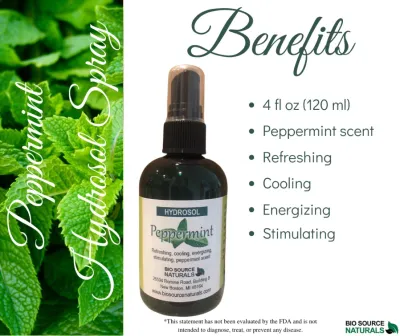 Hydrosol  Peppermint Spray - 4 fl oz (120 ml)