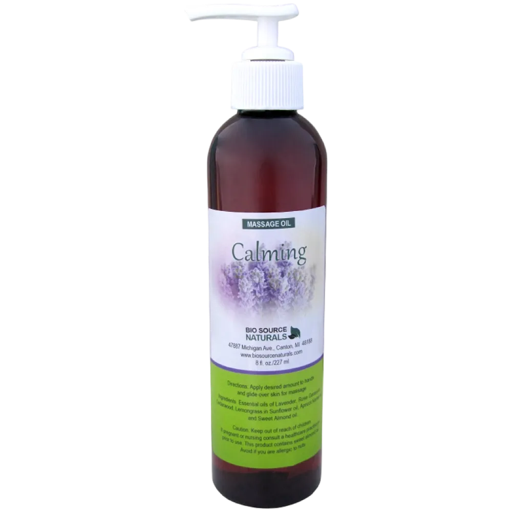 Calming Massage Oil Bottle – Topical Aromatherapy for Stress Relief &amp; Emotional Balance