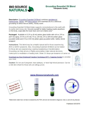 Grounding Essential Oil Blend Roll-On - 0.3 fl oz (9 ml) Amber Glass Roll-On Bottle with Stainless Steel Roller Ball and Cap with Digital Bonus Bundle