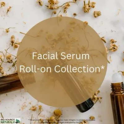 Facial Serum Roll-On Collection (Set of 4) - 0.3 fl oz (9 ml) Amber Glass Roll-On Bottle with Stainless Steel Roller Ball and Cap