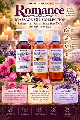 Romance Massage Oil Collection 8 fl oz (227 ml) 3 Pack