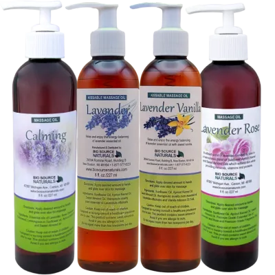 Lavender Massage Oil Collection – Calming Aromatherapy Gift Set (4 Bottles)