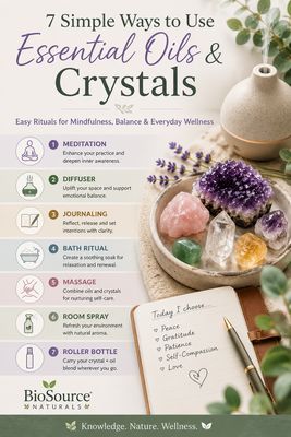 Crystals, Benefits, Essential Oil &amp; Biosource Product Pairings Guide Download