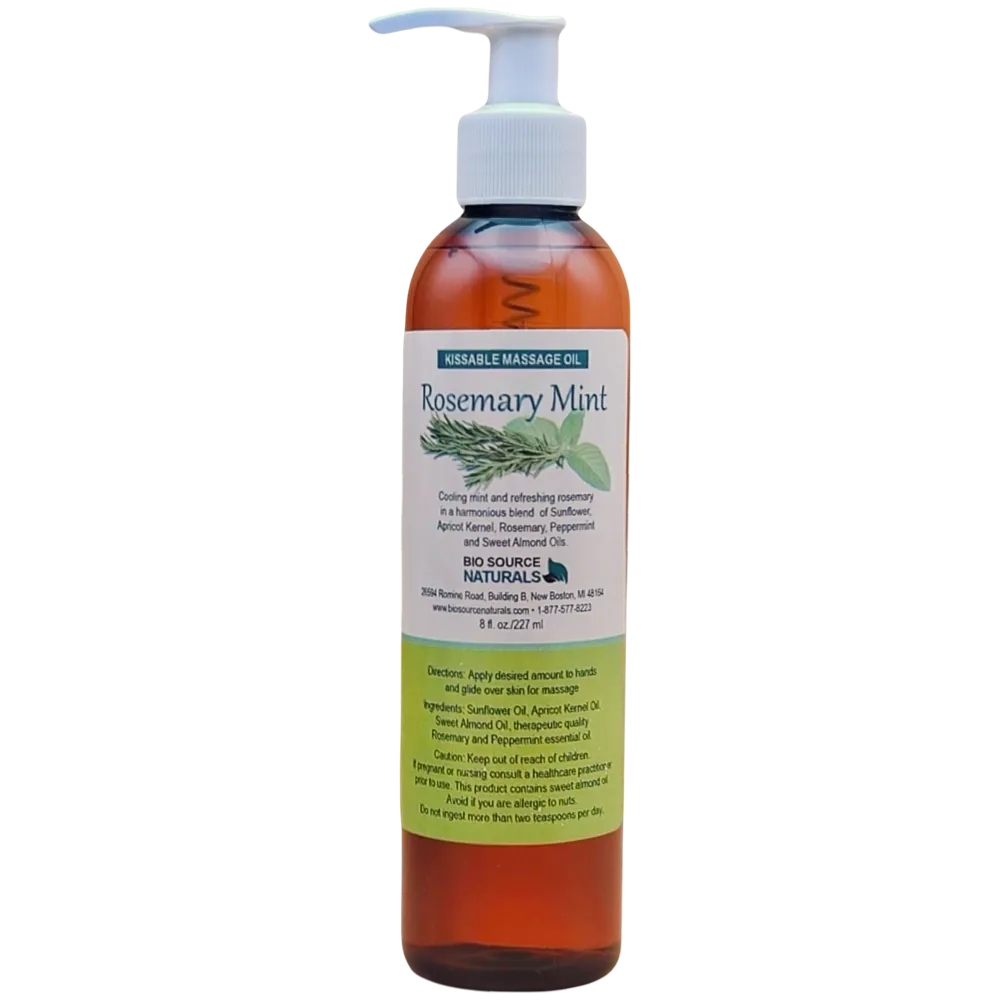 Rosemary Mint Kissable Massage Oil Bottle – BioSource Naturals