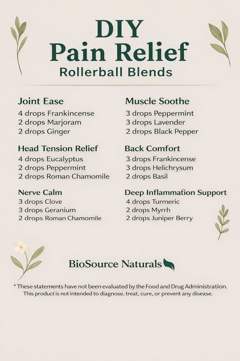 DIY Pain Relief Rollerball Blends Recipes -  ​FREE Download