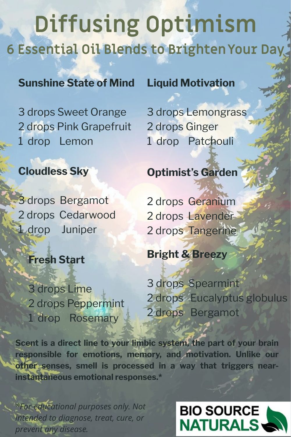 6 Essential Oil Diffuser Blends for Optimism– Printable Aromatherapy Guide