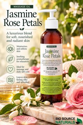 Jasmine Rose Petals Massage Oil/Personal Fragrance Oil 8 fl oz (227 ml)