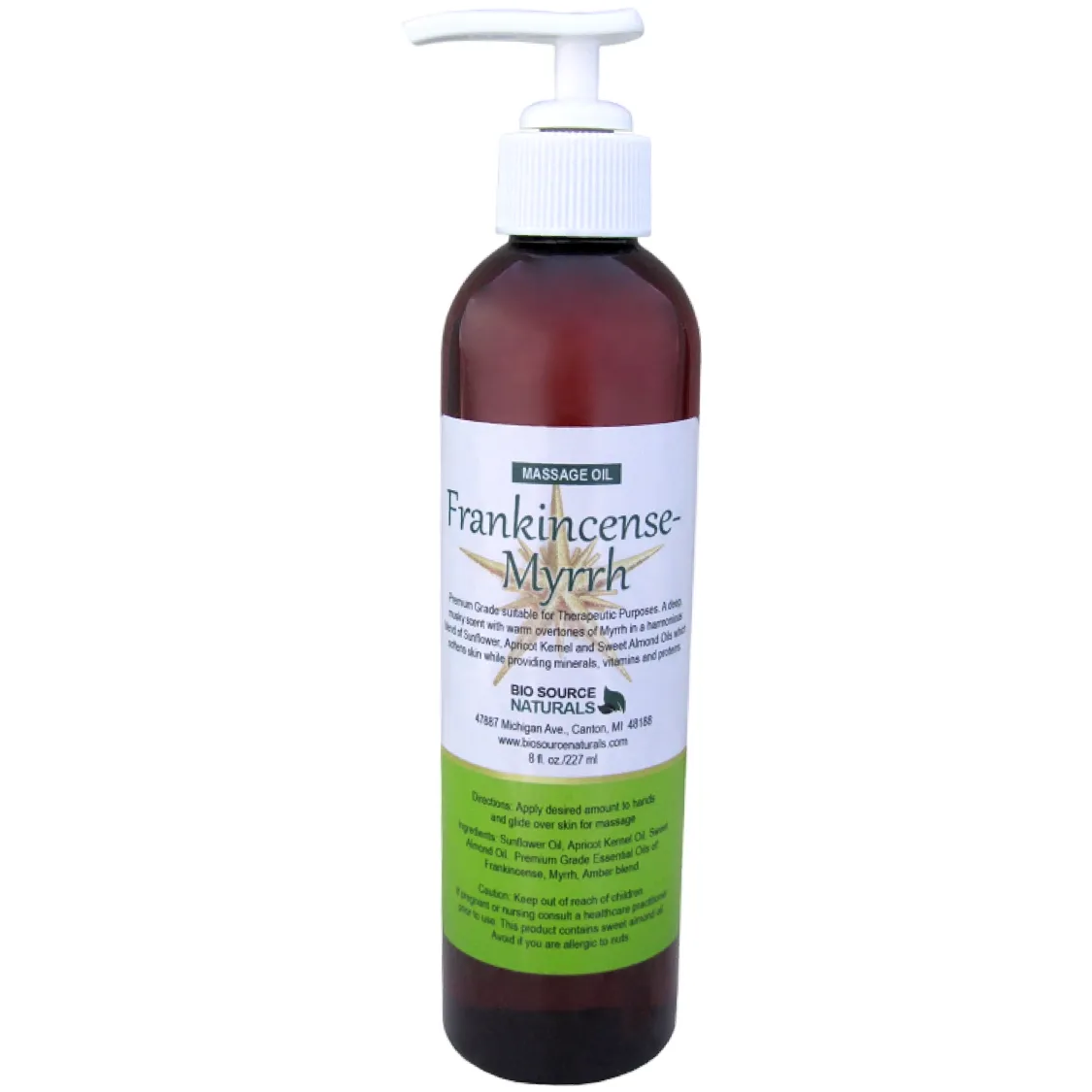 Frankincense-Myrrh Massage Oil/Personal Fragrance Oil 8 fl oz (227 ml) | Includes 5 EFT Tapping Scripts, Affirmations &amp; Journal Prompts for Mind-Body Support